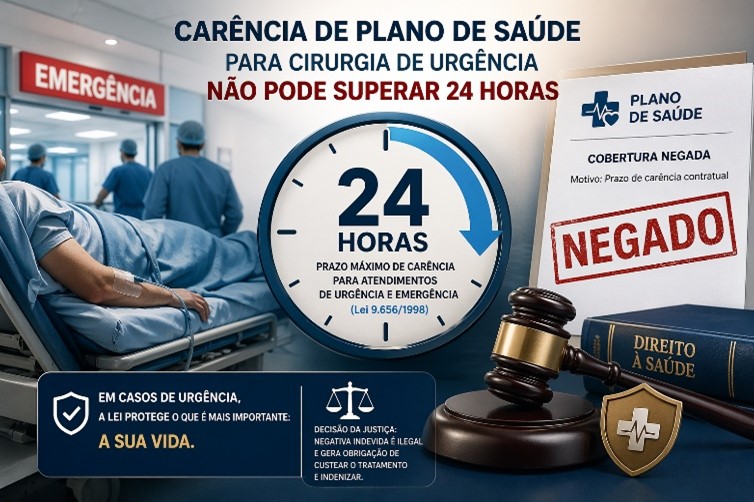 CARÊNCIA DE PLANO DE SAÚDE PARA CIRURGIA DE URGÊNCIA NÃO PODE SUPERAR 24 HORAS